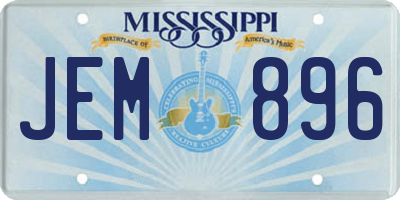 MS license plate JEM896