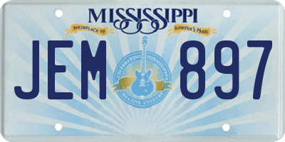 MS license plate JEM897