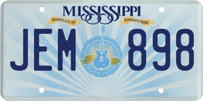 MS license plate JEM898