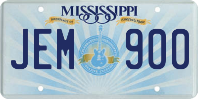 MS license plate JEM900