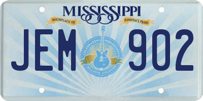 MS license plate JEM902