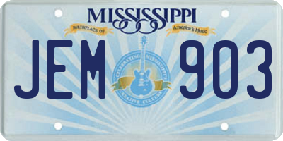 MS license plate JEM903