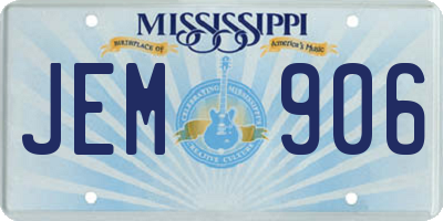 MS license plate JEM906