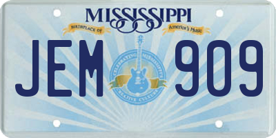 MS license plate JEM909