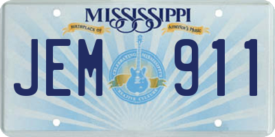 MS license plate JEM911