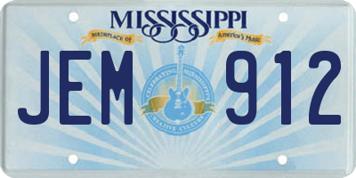 MS license plate JEM912
