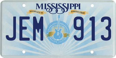 MS license plate JEM913