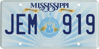 MS license plate JEM919