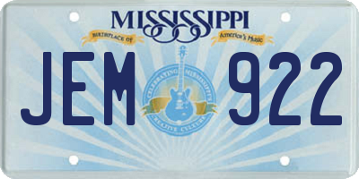 MS license plate JEM922