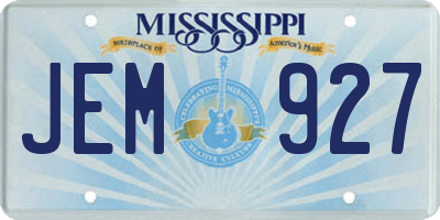 MS license plate JEM927