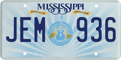 MS license plate JEM936