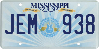 MS license plate JEM938