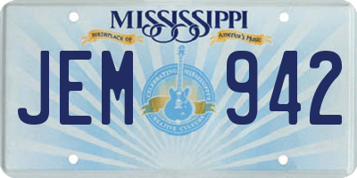 MS license plate JEM942