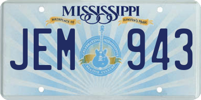 MS license plate JEM943