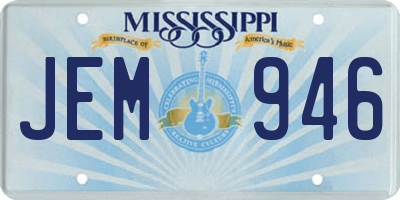 MS license plate JEM946