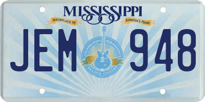 MS license plate JEM948