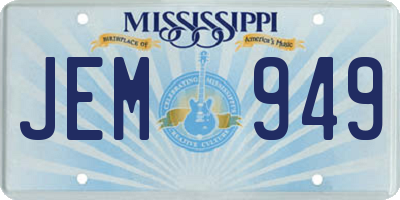 MS license plate JEM949