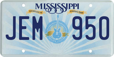 MS license plate JEM950