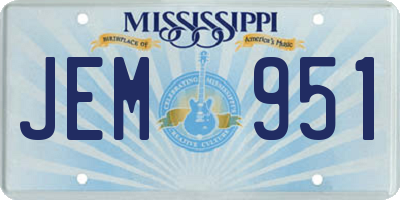 MS license plate JEM951