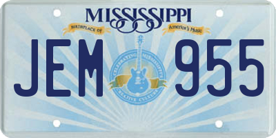 MS license plate JEM955