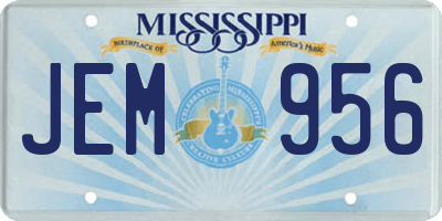 MS license plate JEM956