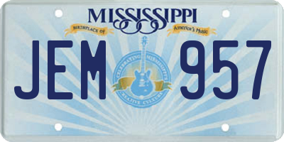 MS license plate JEM957