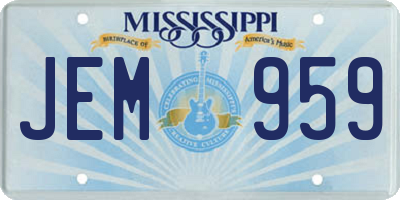 MS license plate JEM959