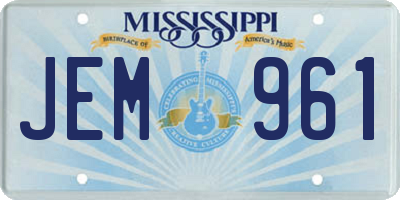 MS license plate JEM961