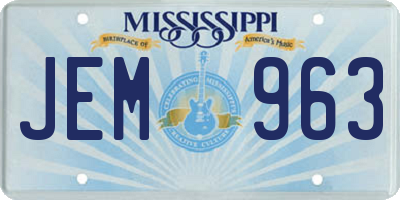 MS license plate JEM963