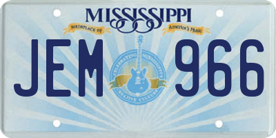 MS license plate JEM966