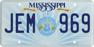 MS license plate JEM969