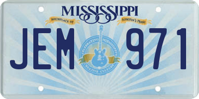 MS license plate JEM971
