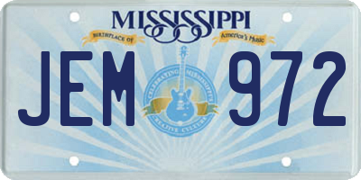 MS license plate JEM972