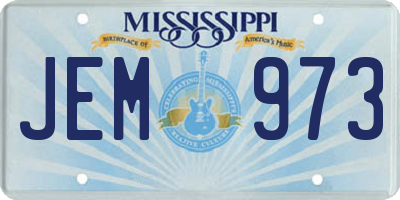 MS license plate JEM973