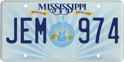 MS license plate JEM974