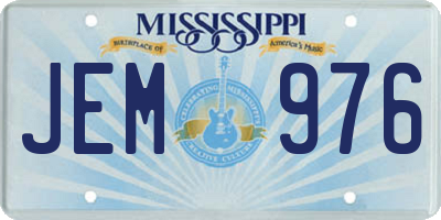 MS license plate JEM976