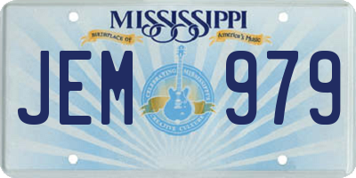MS license plate JEM979