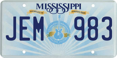 MS license plate JEM983