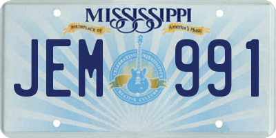 MS license plate JEM991