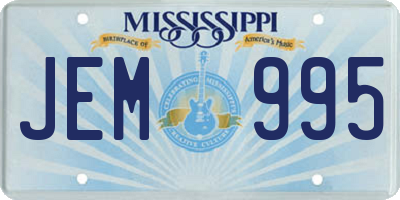 MS license plate JEM995