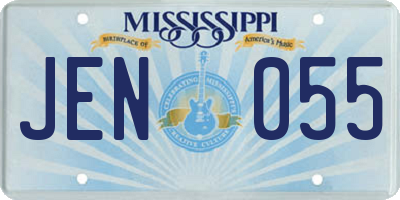 MS license plate JEN055