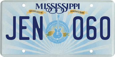 MS license plate JEN060