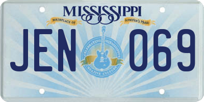 MS license plate JEN069