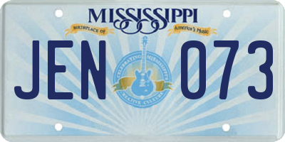 MS license plate JEN073