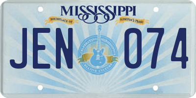 MS license plate JEN074