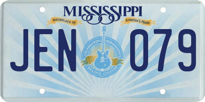 MS license plate JEN079