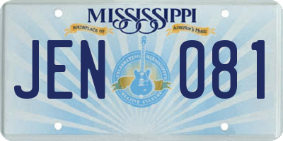 MS license plate JEN081
