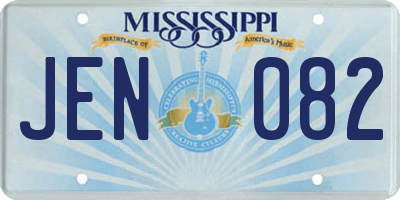 MS license plate JEN082