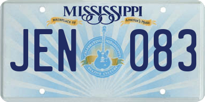 MS license plate JEN083