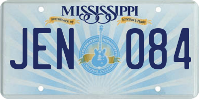 MS license plate JEN084